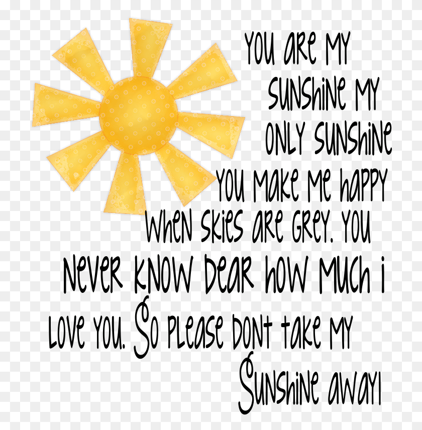 723x796 You Are My Sunshine Wordart Calligraphy, Cross, Symbol, Outdoors HD PNG Download