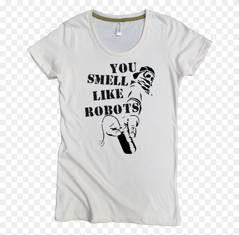 655x765 Usted Huele A Robots Impreso En La Camiseta Con Estampado De Mujer De La Tripulación Favorita De Las Mujeres, Ropa, Vestimenta, Camiseta Hd Png Descargar