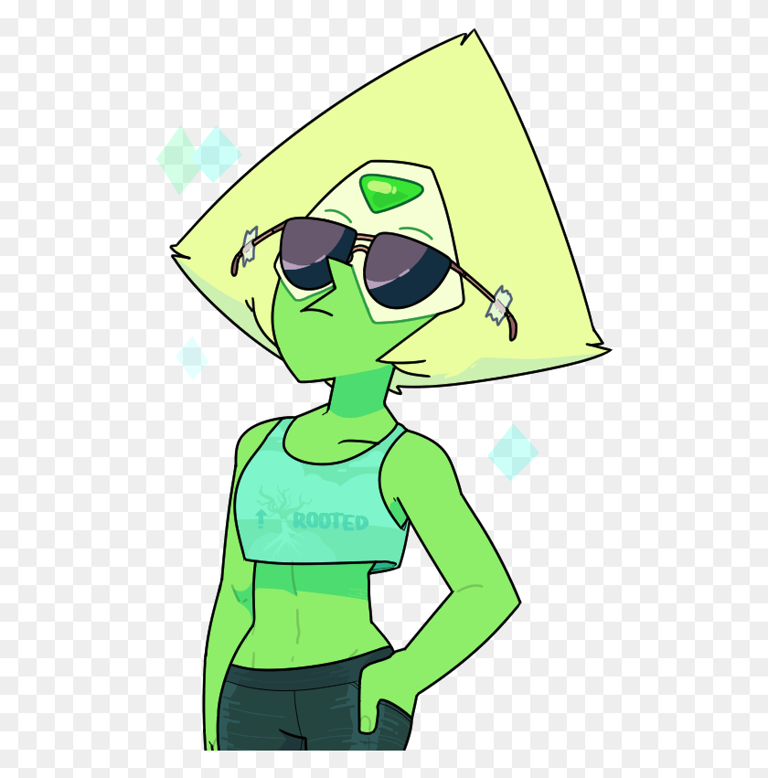 501x791 You Think Peridot Would Ever Wear A Crop Top To Relate Peridot Crop Top, Clothing, Apparel, Sunglasses HD PNG Download