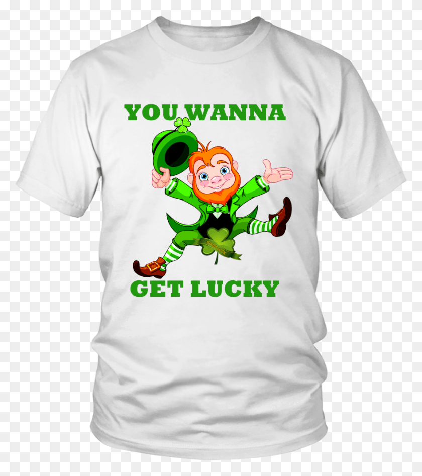 880x1001 You Wanna Get Lucky Leprechaun Unisex T Shirt Shirt, Clothing, Apparel, T-shirt HD PNG Download