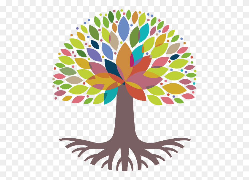 489x549 You Will Find That It Is Necessary To Let Things Go Colorful Tree With Roots, Ornament, Pattern, Root HD PNG Download