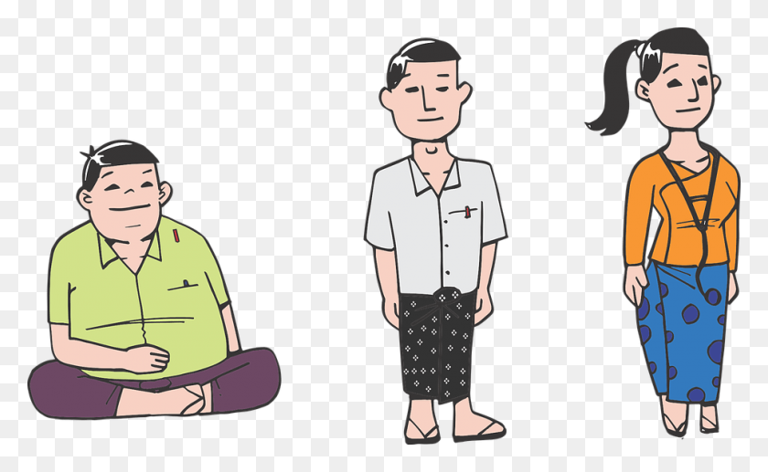960x563 Young Burmese Youth Student Boy Girl Man Woman Burmese Girl Cartoon, Person, Human, Clothing HD PNG Download