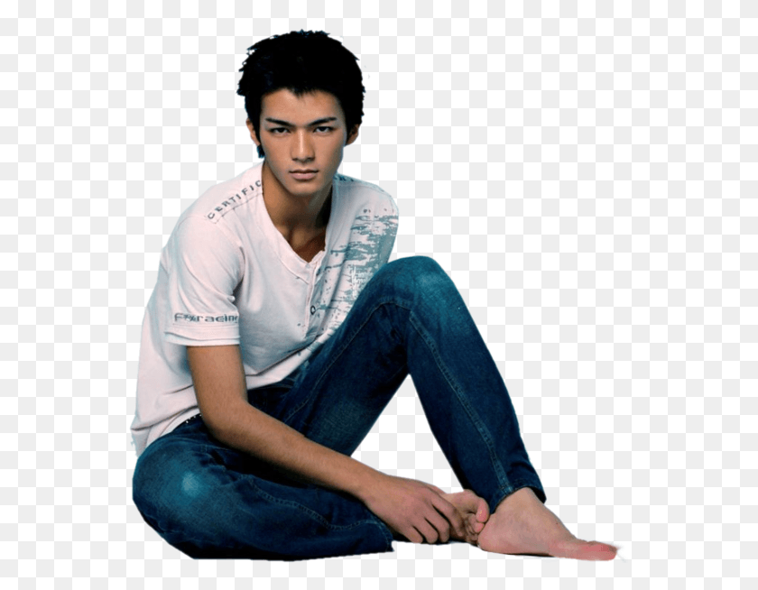 556x594 Young Man Free Image Sitting, Pants, Clothing, Apparel HD PNG Download