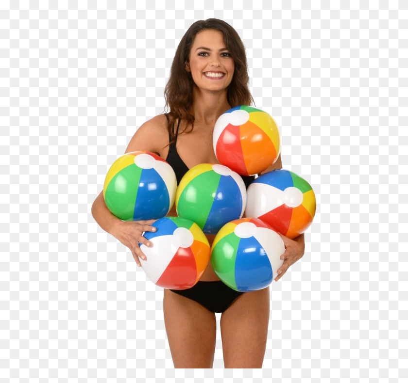 465x730 Young Woman Holding Beach Ball Image Woman In The Beach, Ball, Balloon, Person HD PNG Download