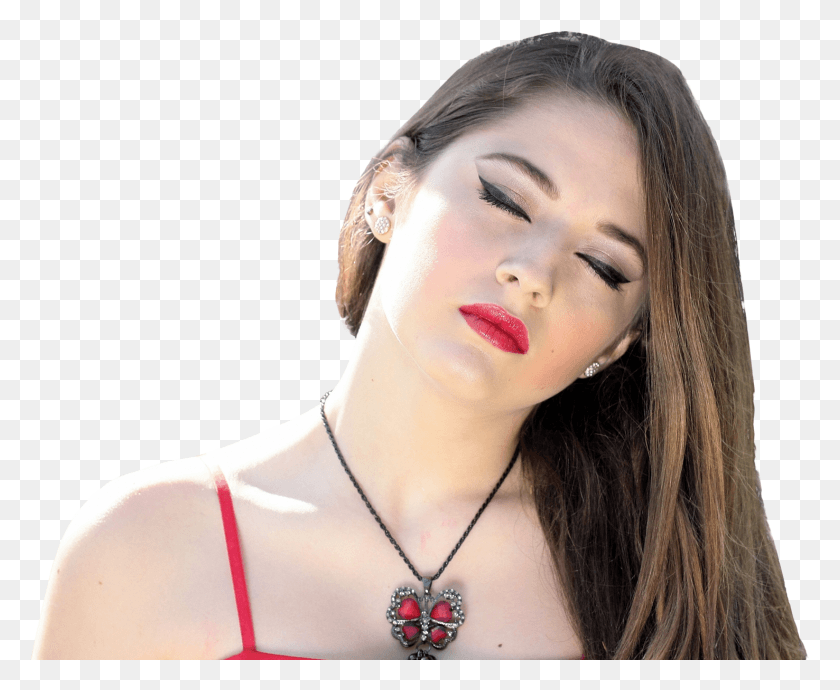 1476x1194 Young Woman With Eyes Closed Image Woman Closed Eyes, Person, Human, Necklace HD PNG Download