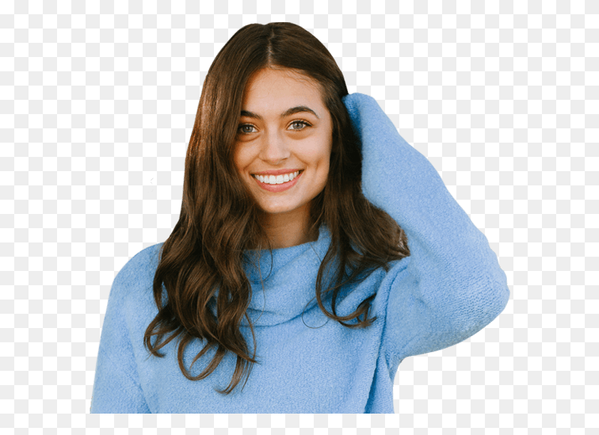 592x550 Young Woman With Flawless Smile Girl, Clothing, Apparel, Sleeve HD PNG Download