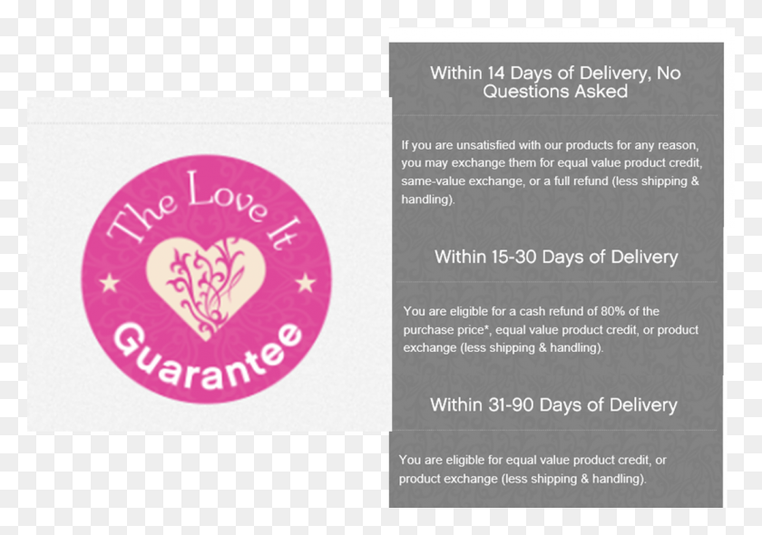 1111x755 Younique Has A Love It Guarantee Heart, Text, Flyer, Poster HD PNG Download