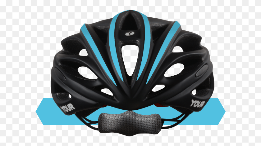 613x411 Your Helmets Team Black 01 Front Peacock Blue Bicycle Helmet, Clothing, Apparel, Nature HD PNG Download