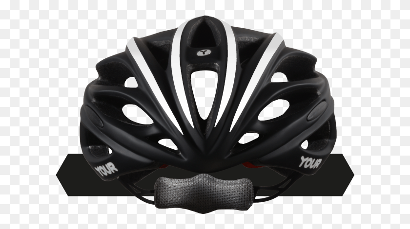 613x411 Your Helmets Team Black 01 Front White Stripes Bicycle Helmet, Clothing, Apparel, Crash Helmet HD PNG Download
