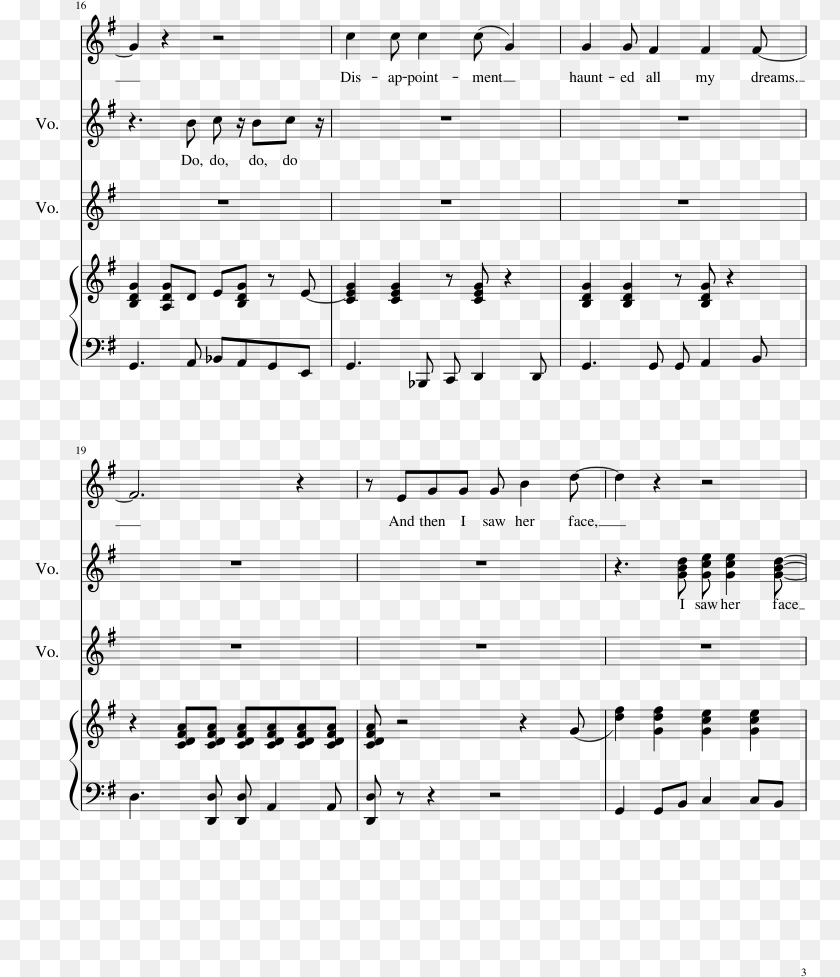 Your Smiling Face Sheet Music, Gray PNG