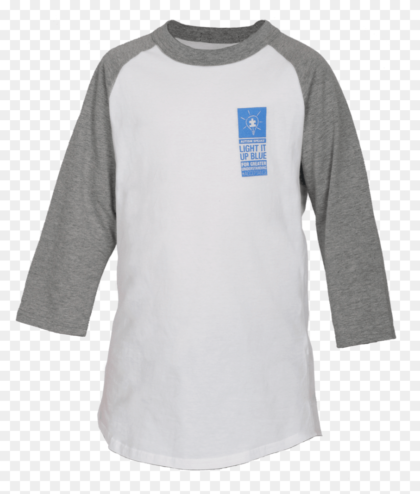 842x1000 Youth Light It Up Blue Baseball Tee Long Sleeved T Shirt, Sleeve, Clothing, Apparel HD PNG Download
