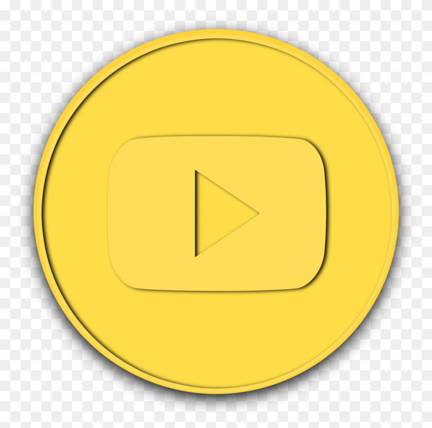 880x872 Значок Youtube Бесплатно В Использовании Круг, Золото, Монета, Деньги Hd Png Скачать