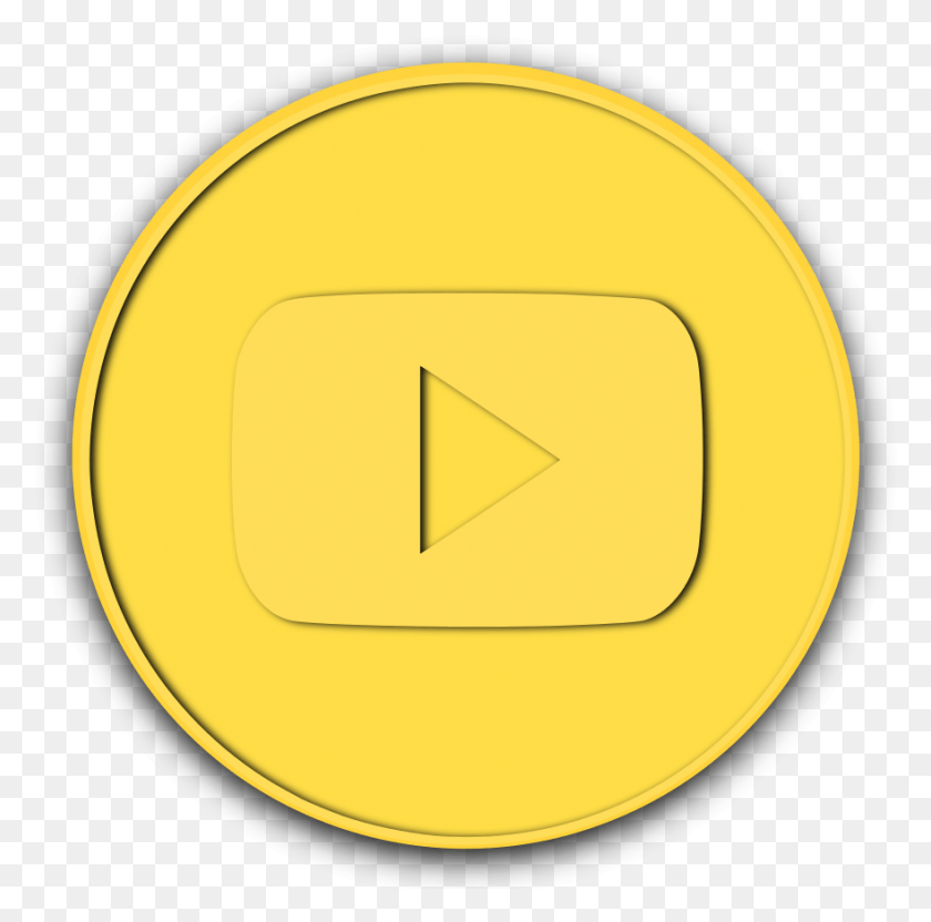 880x872 Youtube Icon Free To Use Circle, Gold, Coin, Money HD PNG Download