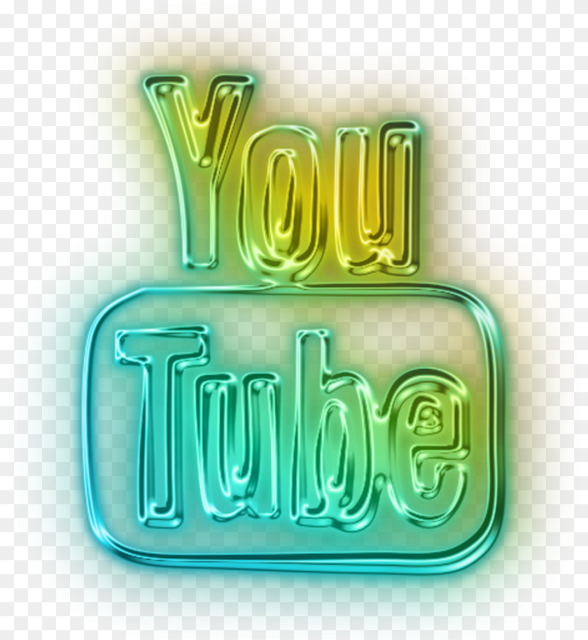 942x1025 Youtube Logo 2010 Neon Led Blue Green Yellow Freetoedit Blue Green Youtube Logo, Light, Birthday Cake, Cake, Cream Clipart PNG