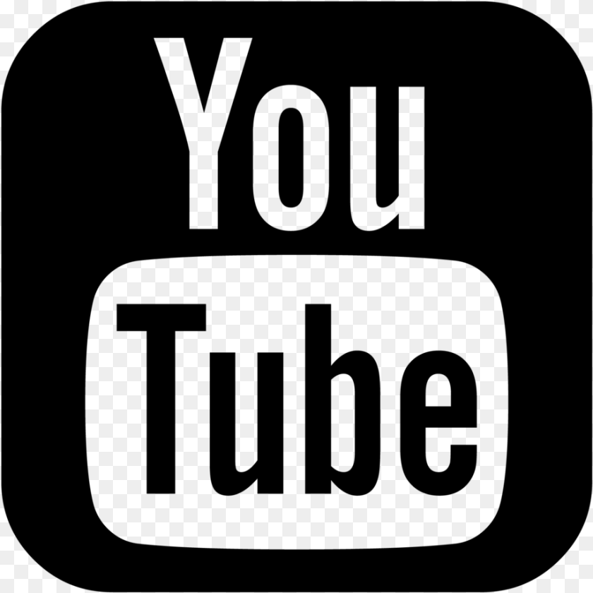 Youtube Logo Black Square, Gray PNG