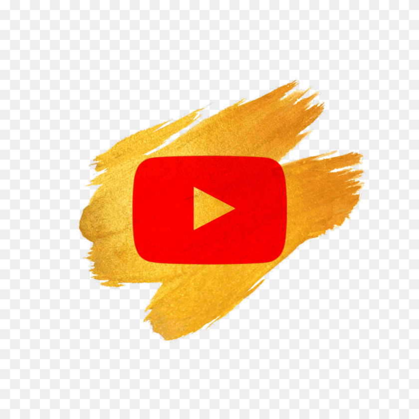 1024x1024 Youtube Logo Watermark Youtuber New Gold Paint Circle, Leaf, Plant, Animal, Bird Transparent PNG