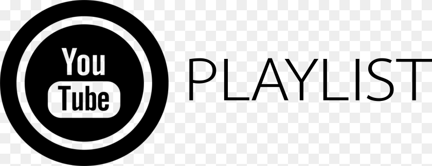 Youtube Playlist Logo, Gray Sticker PNG