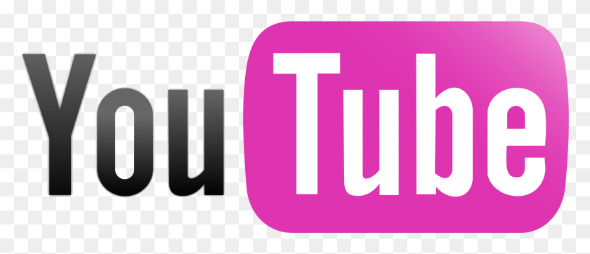 3851x1494 Youtube Tutorials Pink Youtube Logo Transparent, Word, Text, Symbol HD PNG Download