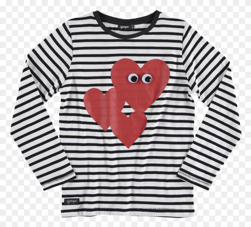 805x721 Yporqu Heart Eyes Striped Tee Guess Jean Shirt, Clothing, Apparel, Sleeve Descargar Hd Png