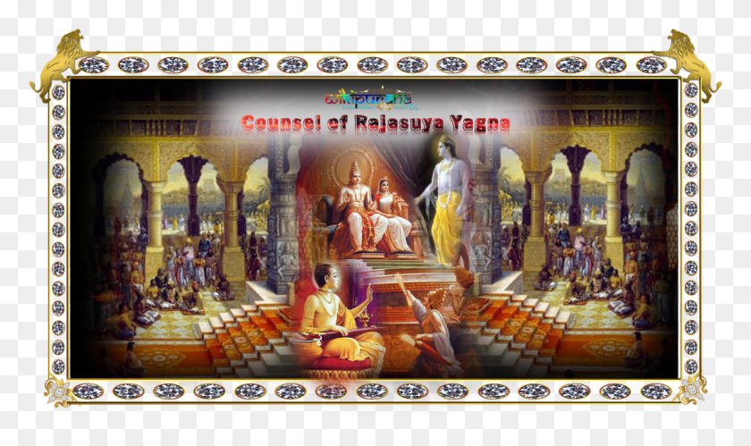 1165x657 Yudhisthira Counselled For Rajasuya Yagna Krishna Rajasuya Yagna, Poster, Advertisement, Person HD PNG Download