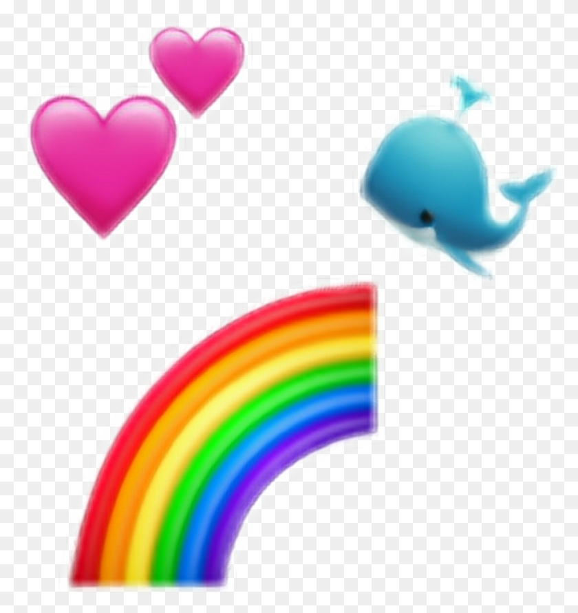 1024x1091 Descargar Png Yuppo Blauwal Heart Rainbow Emoji Sticker Iphone, Globo, Bola, Gráficos Hd Png