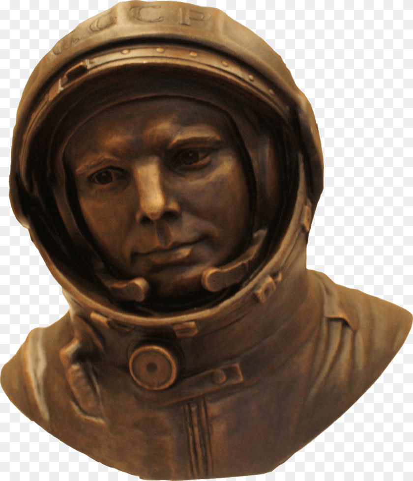 Yuri Gagarin Bronze Sculpture, Adult, Male, Man, Person PNG