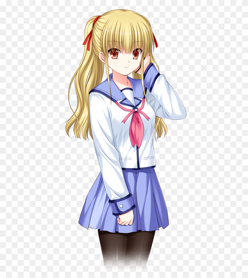 425x881 Yusa Blonde Anime Girl Pigtails, Costume, Clothing, Person HD PNG Download