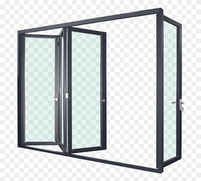 698x695 Yy Home Aluminium Frame Glass Panel Bifolding Door Door, Folding Door HD PNG Download