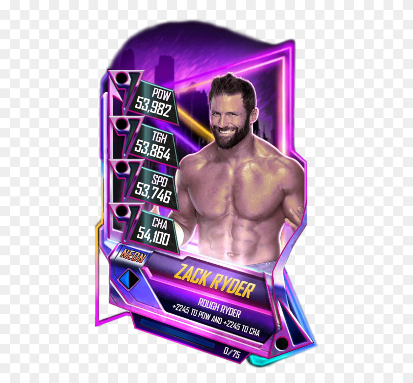 456x720 Zackryder S5 23 Neon Wwe Supercard Neon Cards, Person, Human, Flyer HD PNG Download