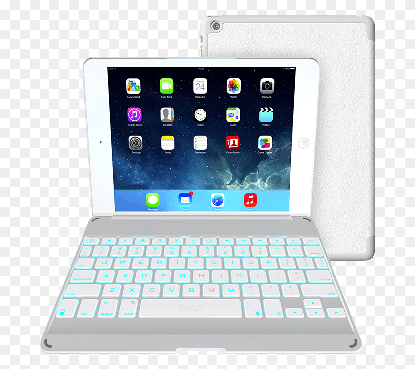 681x688 Zagg Ifrogz Apple Ipad Air Zaggkeys Folio With Keyboard Zagg Keyboard Ipad, Laptop, Pc, Computer HD PNG Download