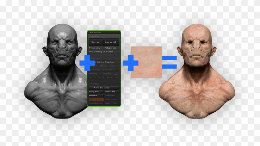 1280x677 Zbrush Uv Master, Head, Person, Human HD PNG Download