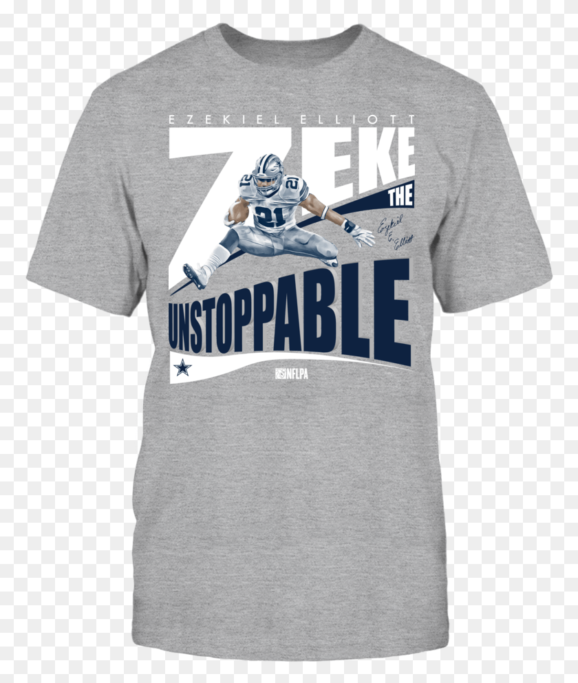 768x933 Zeke The Unstoppable T Shirt Front Picture Fathers Day Football Shirt, Clothing, Apparel, T-shirt HD PNG Download