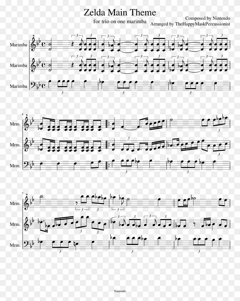 773x993 Zelda Main Theme Sheet Music Composed By Composed By You Make Me Feel So Young Music Sheet, Gray, World Of Warcraft HD PNG Download