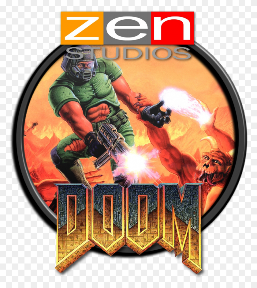 895x1010 Zen Doom Doomguy 90-Е, Плакат, Реклама, Человек Hd Png Скачать