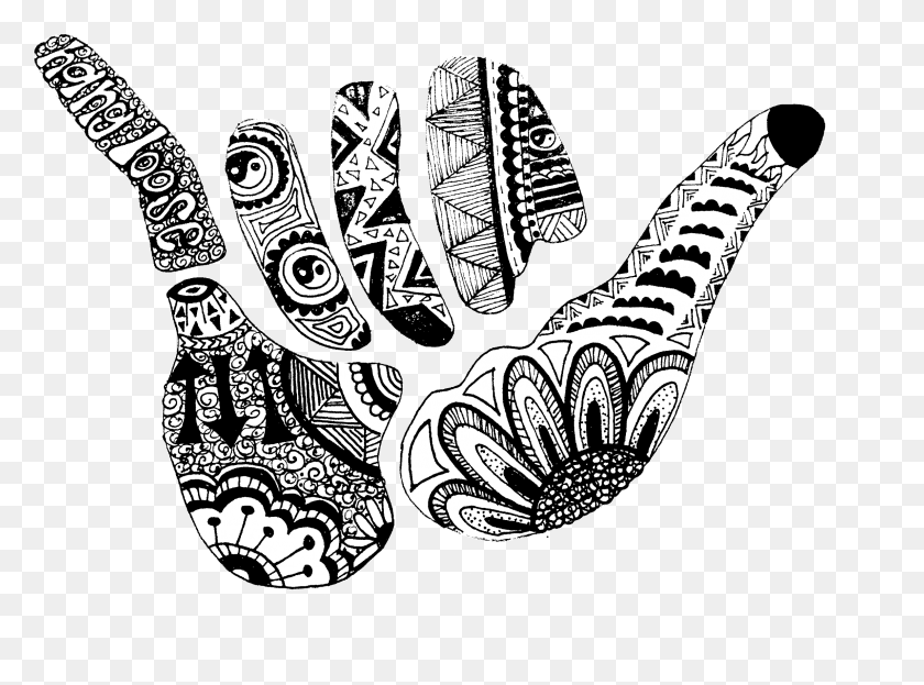 2382x1722 Zentangle Art Best Of Hang Loose Zentangle Art By Alexavec Shaka Maori Tattoo, Doodle HD PNG Download