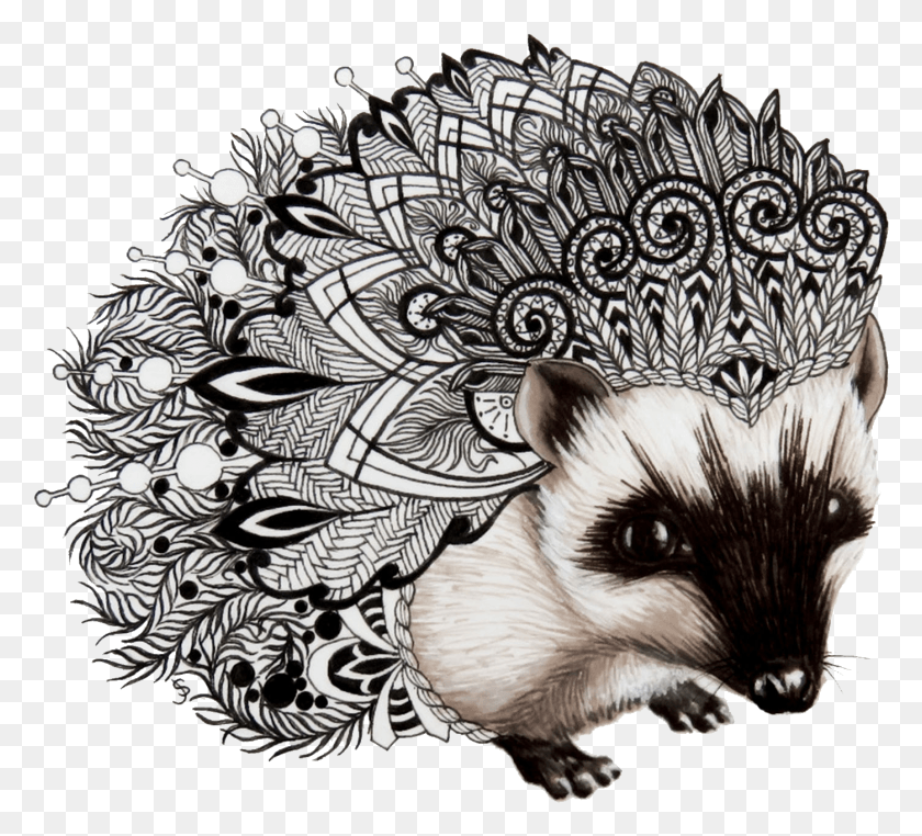 1398x1259 Zentangle Hedgehog Zentangle Hedgehog, Doodle HD PNG Download
