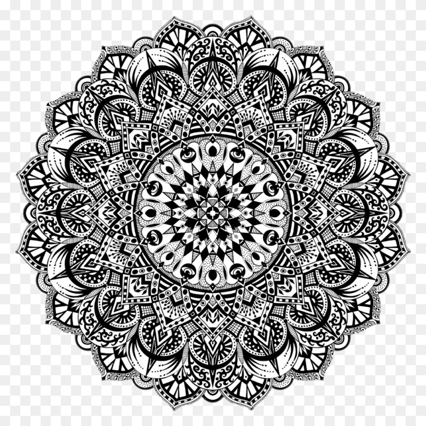 981x982 Zentangle Sticker Pattern Around A Circle, Lace, Rug, Chandelier HD PNG Download
