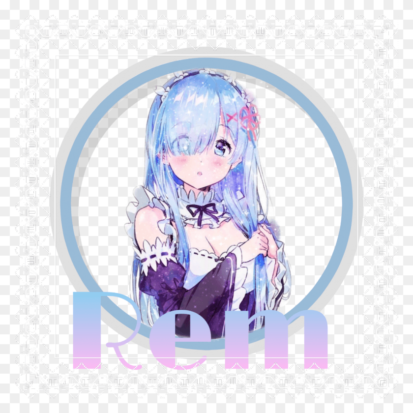 1024x1024 Zero Rem Cutee Long Hair Rem Anime, Poster, Advertisement, Person HD PNG Download