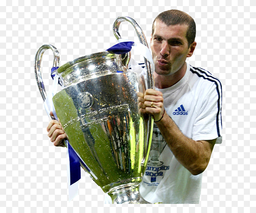 618x640 Zidane Zinedine Zidane Zidane Champion League 2002, Person, Human, Trophy HD PNG Download