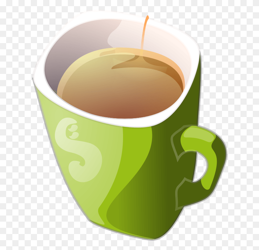 636x752 Zielony Kubek Herbaty Зеленая Чашка Чая, Кофейная Чашка, Напиток, Напиток Hd Png Скачать
