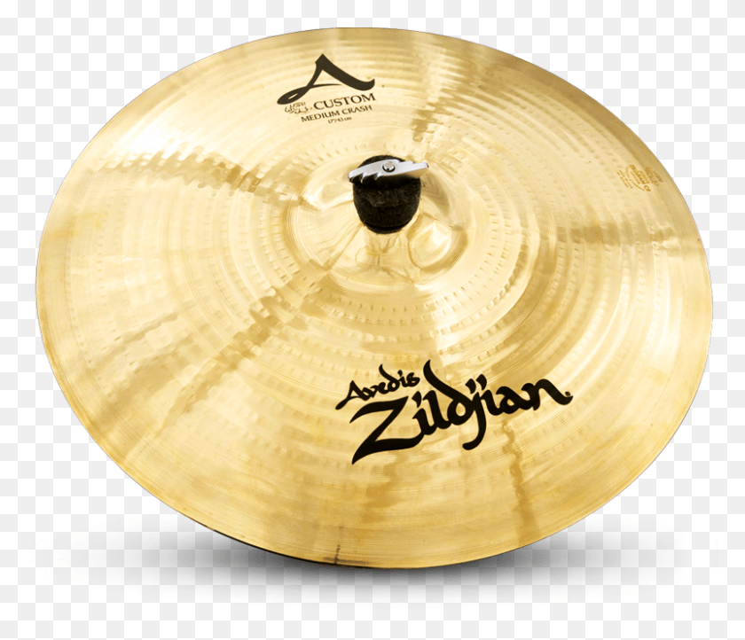 801x680 Descargar Png Zildjian A20827 A Custom 17 Medium Crash Cymbal Zildjian, Gold, Gong, Instrumento Musical Hd Png