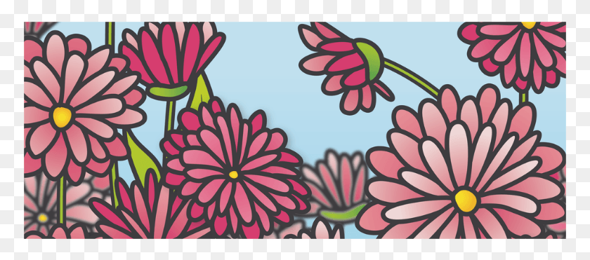 773x311 Zinnia, Floral Design, Pattern, Graphics HD PNG Download