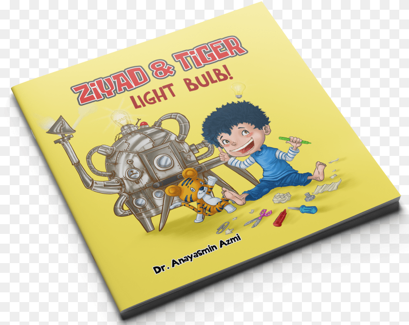 Ziyad U0026 Tiger Light Bulb Child, Book, Comics, Publication, Baby Sticker PNG