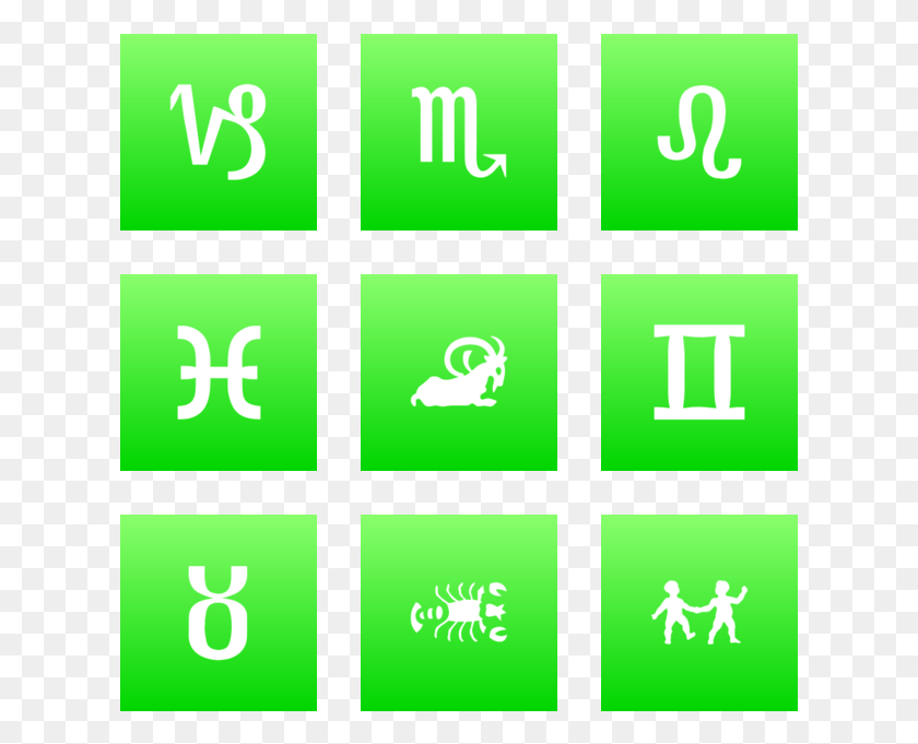 621x621 Zodiac Icon In Style Flat Square White On Ios Neon Emblem, Number, Symbol, Text HD PNG Download