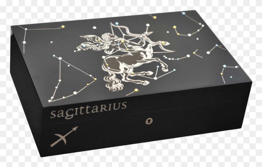 1147x700 Zodiac Sagittarius Humidor Box, Text, Tabletop, Furniture HD PNG Download