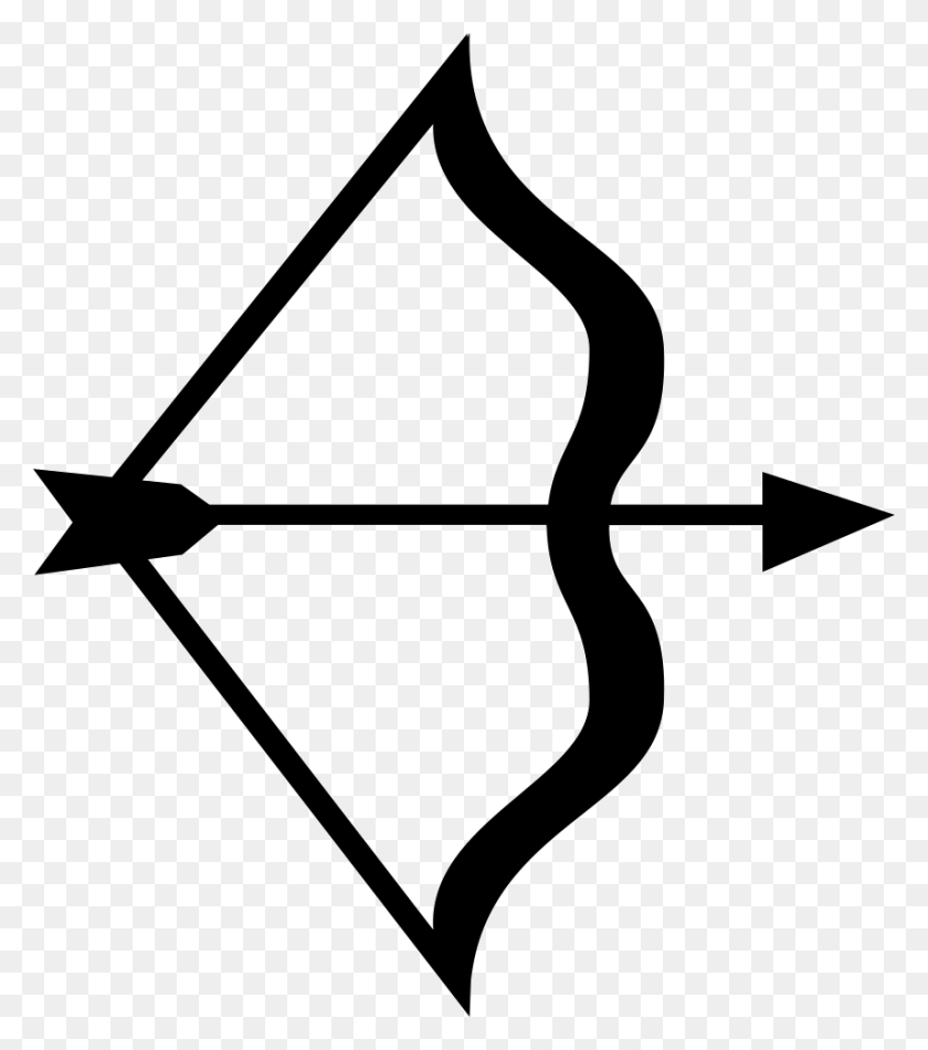 858x980 Zodiac Symbol Svg Sagittarius Logo Clipart, Bow, Pattern, Archery HD PNG Download