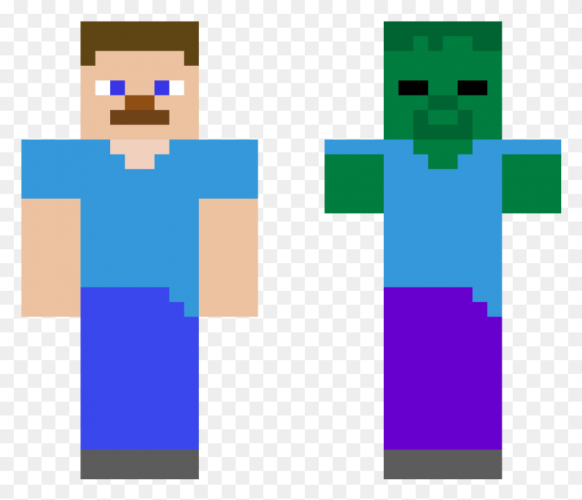 877x745 Zombie And Steve Minecraft Steve Minecraft Skin, Graphics, Meal HD PNG Download