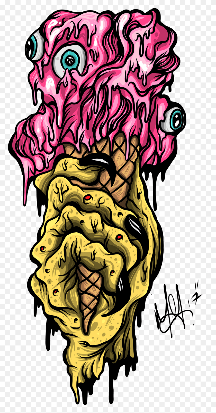 1129x2232 Zombie Clipart Ice Cream Illustration, Hand, Modern Art HD PNG Download