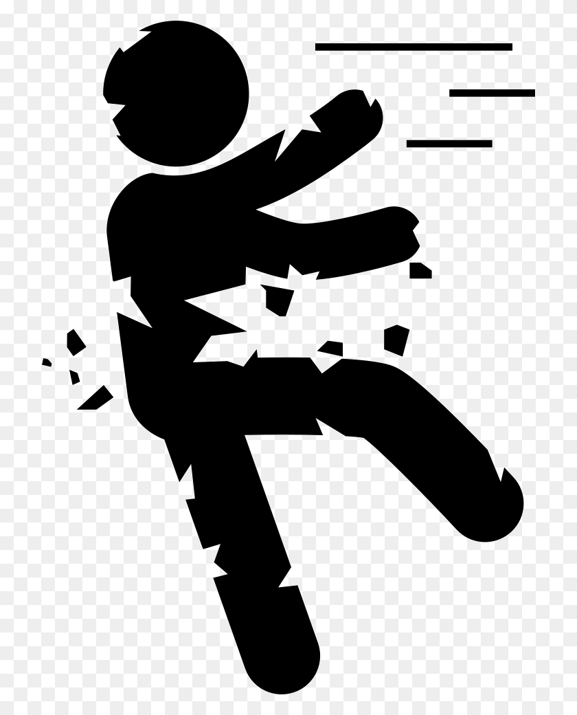 718x980 Zombie Cracking Falling Silhouette Comments Falling Person Silhouette Transparent, Stencil, Human HD PNG Download