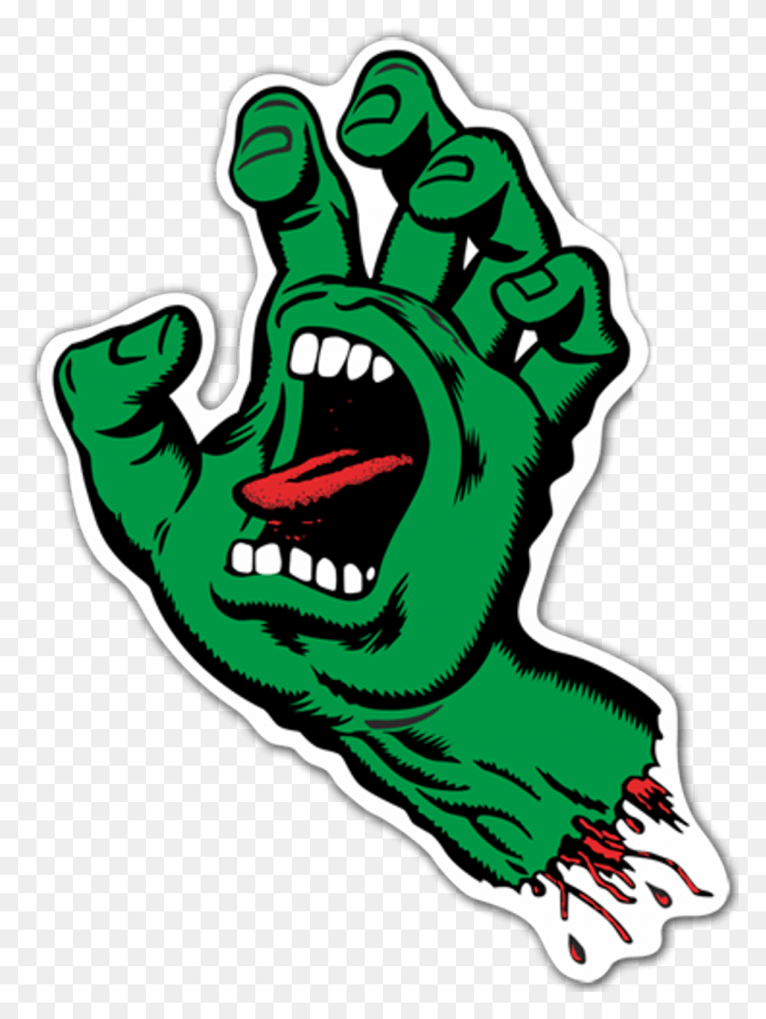 1024x1389 Zombie Hand Scream Sticker Dead Mouth Grennfreetoedit Santa Cruz Screaming Hand, Graphics, Hook HD PNG Download